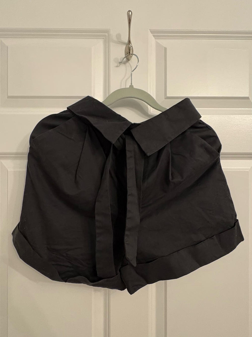 Zara Black High-Waist Tie-Front Shorts